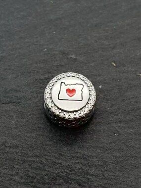 Pandora Oregon Map Exclusive Bead Charm Sterling Silver Jewelry